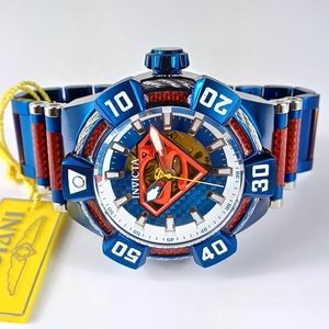 INVICTA WATCH MARVEL SUPERMAN AUTOMATIC BOLT MECHANICAL LIMITED BLUE SIL…